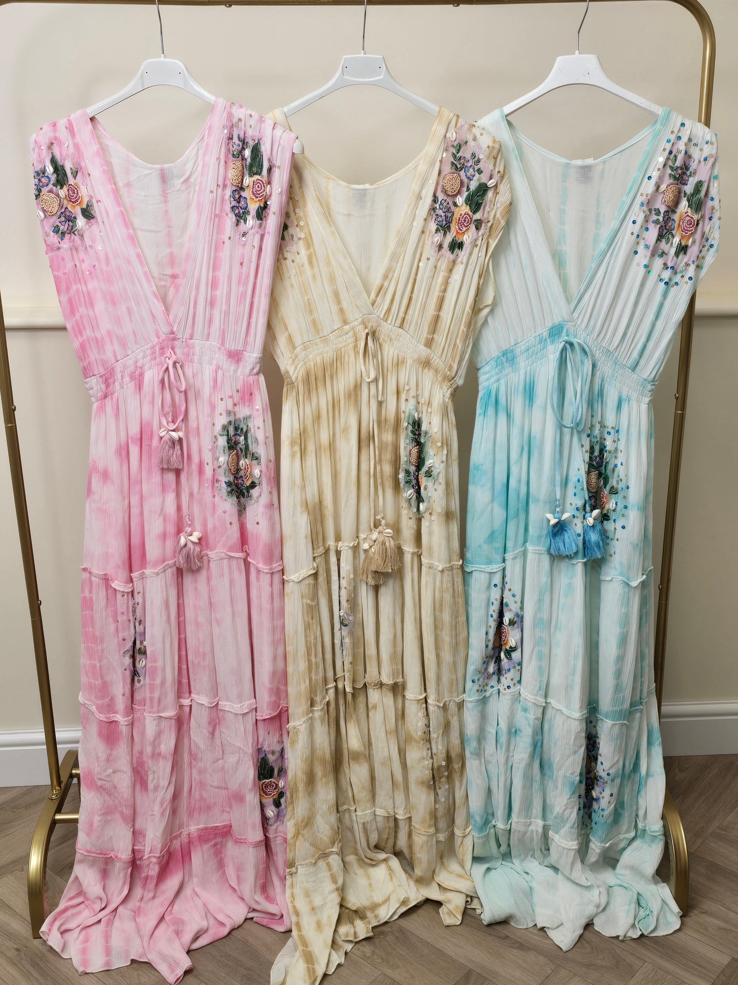 Boho Tye Dye Rose Maxi Dress