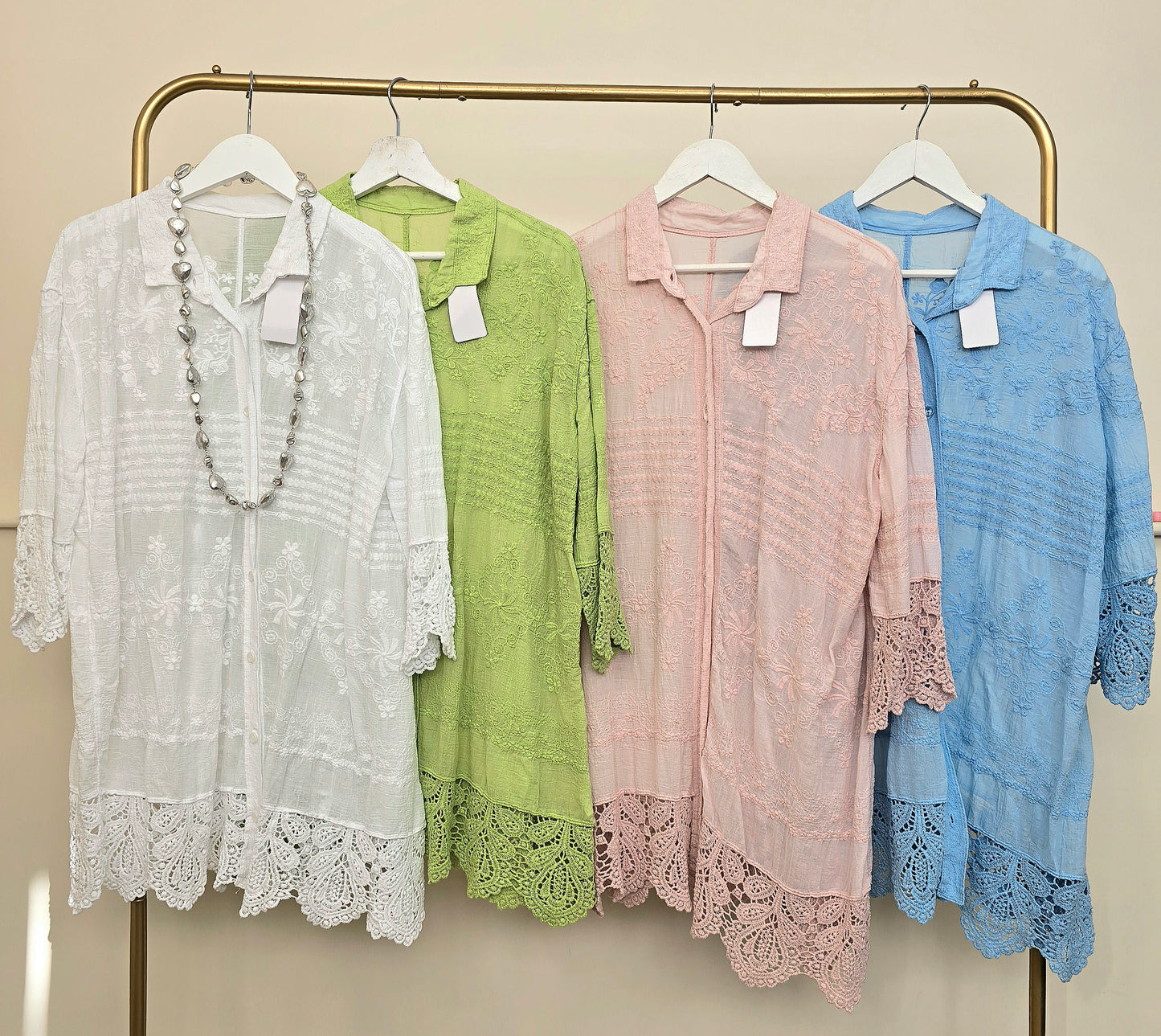 Made in Italy Cotton Crotchet Tunic