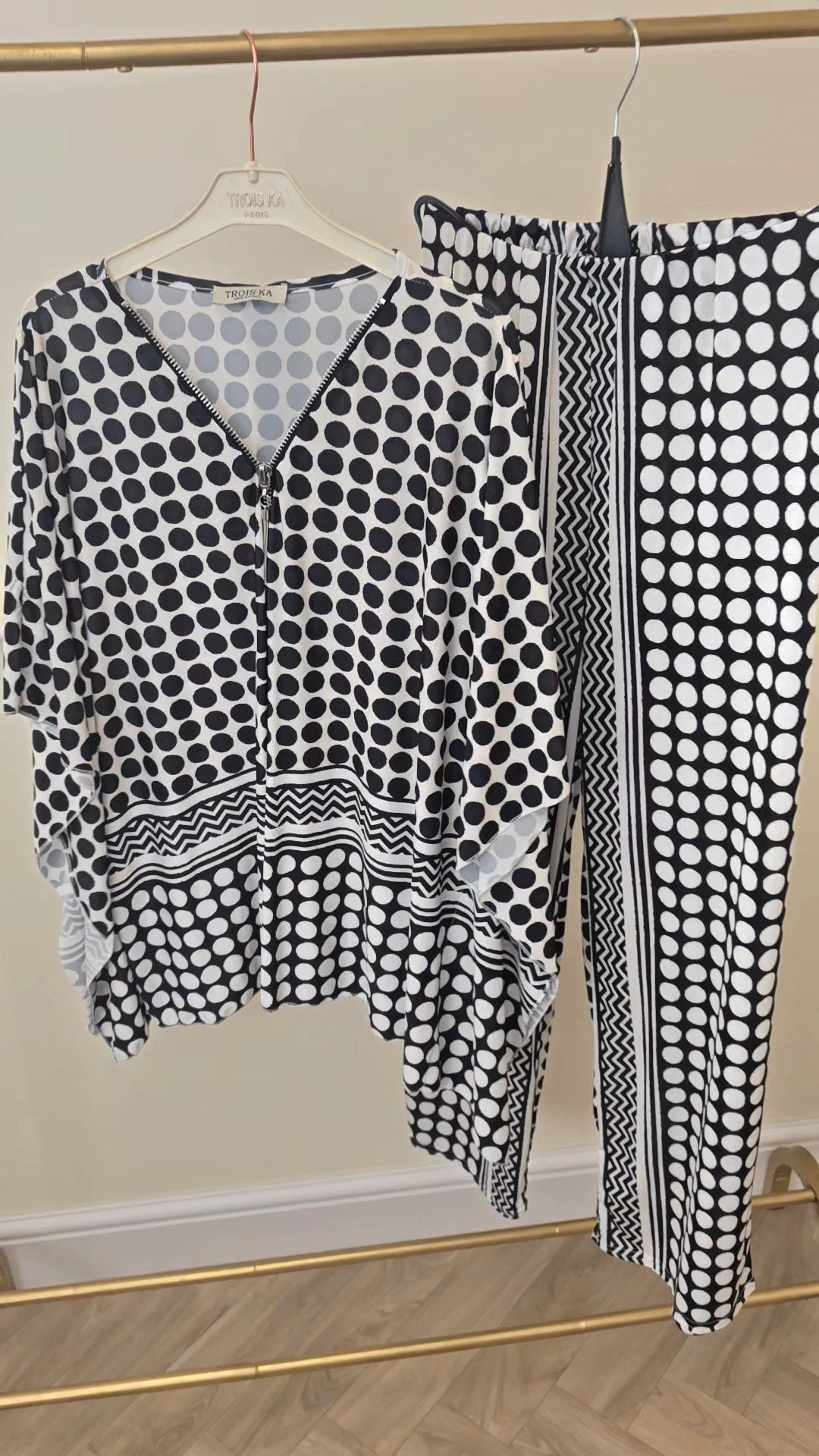Lux Paris Polka Dot Trouser Set
