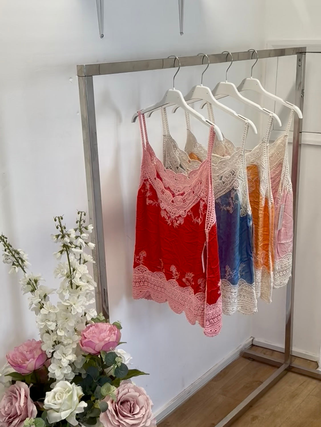 Gorgeous Italian crochet trim cami
