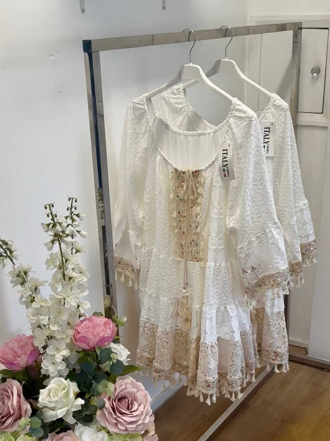 Curve collection cream  boho bell sleeved Bardot dress