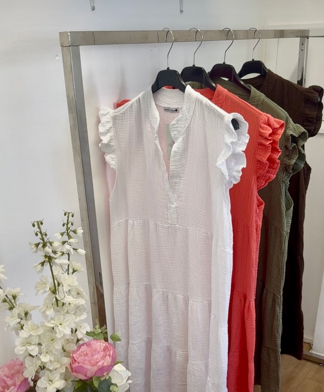 Bestselling Italian Cotton cheesecloth tiered dress
