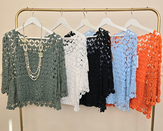Made in Italy Diamond Crotchet Top