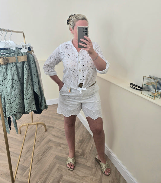 Broderie Anglaise Short Set
