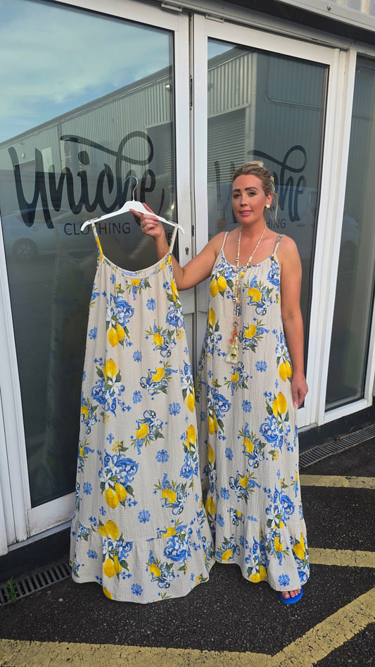 Cheesecloth Lemon Dress