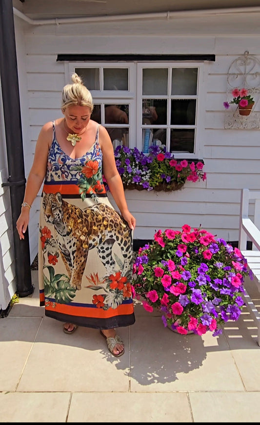 Tropical Gold Fleck Dress