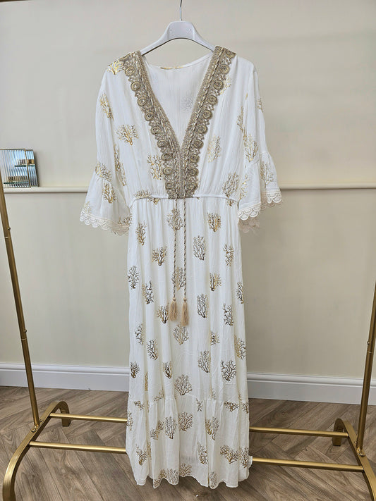 Gold Foil Boho Dress