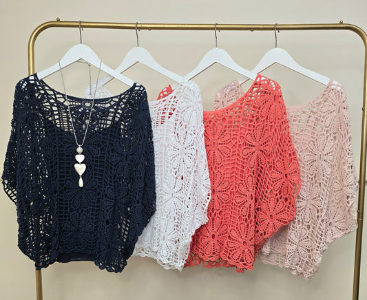 Made in Italy Daisy Crotchet Top