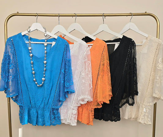 Made in Italy Butterfly Crotchet Top