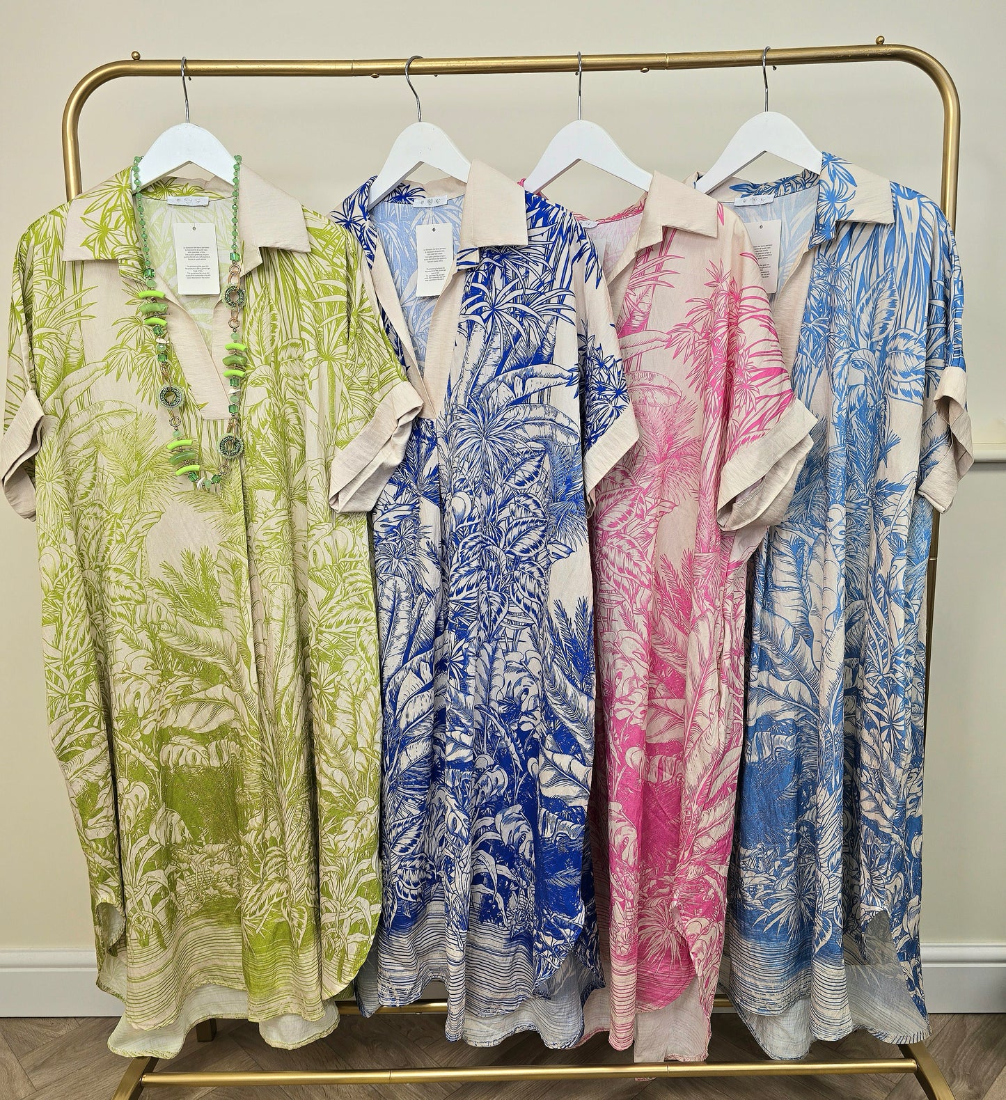 Made in Italy Palm Leaf Collar Dress