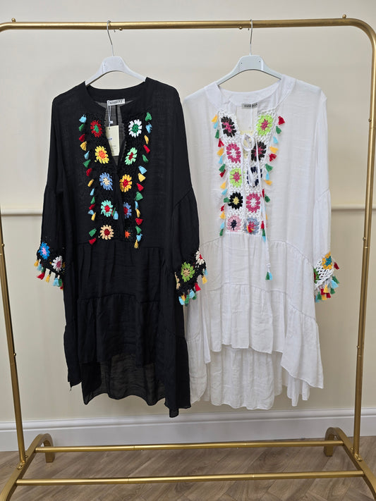 Multicolour Crotchet Dress Cover Up