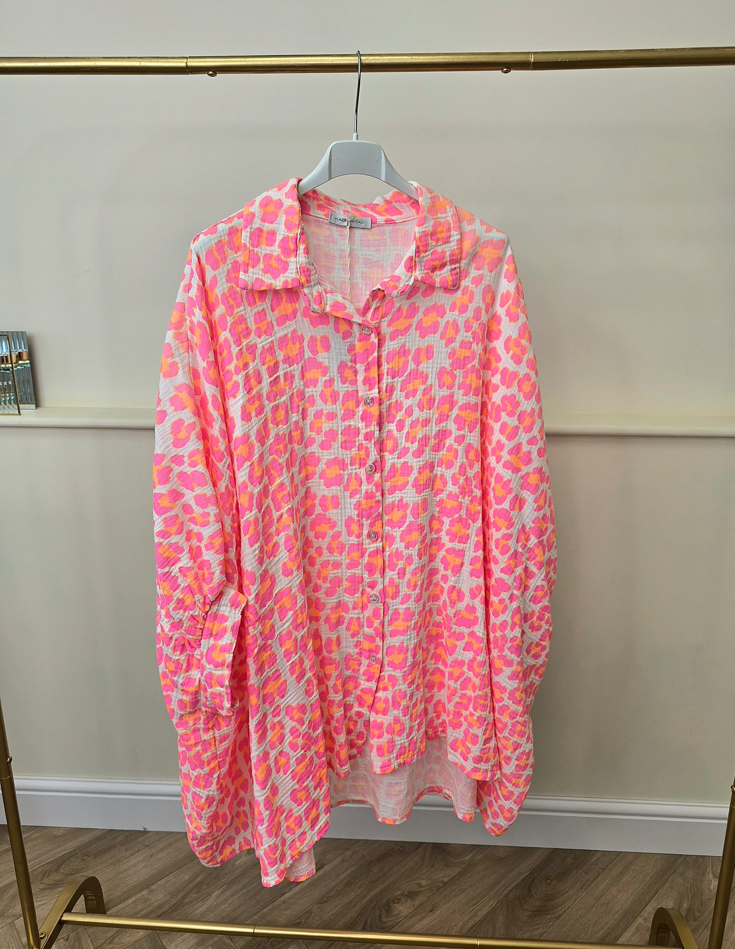 Neon Leopard Cotton Blouse
