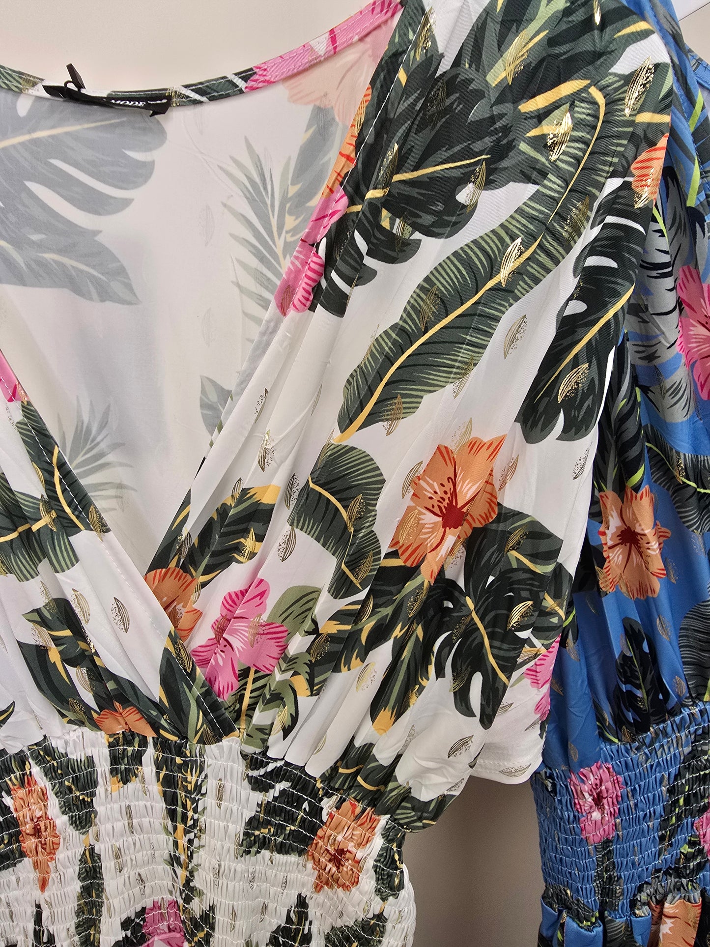 Ruched Floral Pattern Jumpsuit