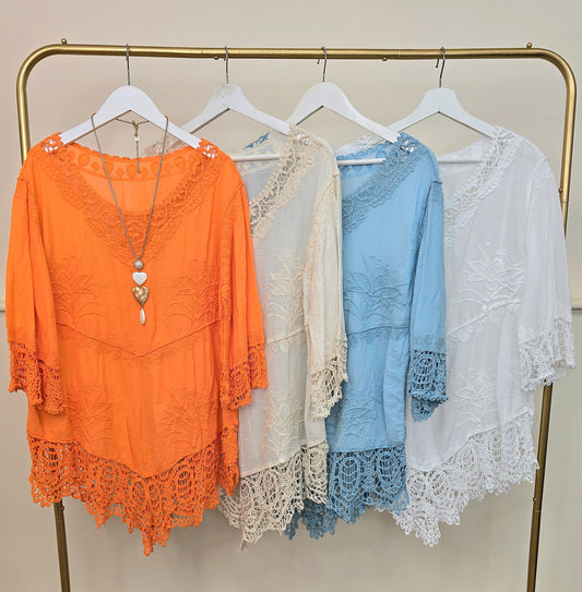Made in Italy V Crotchet Top