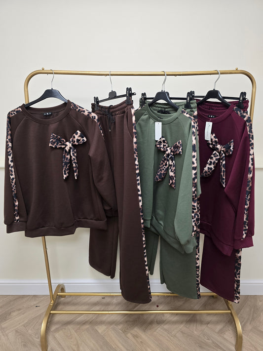 Leopard Bow Lounge Set