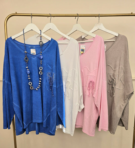 Made in Italy Sequin Cotton Top