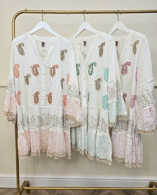 Paisley Boho Embellished Dress