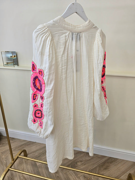 Premium Lux Embellished Cotton Dress
