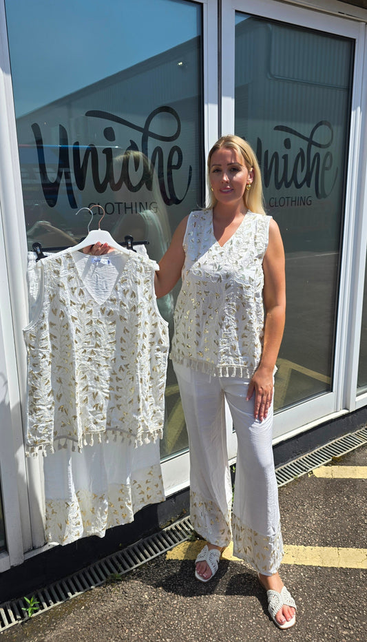 Brand new in Sequin Trouser Set