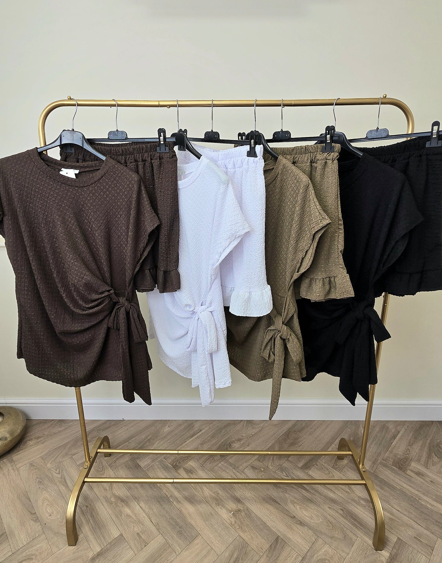 Waffle Tie Knot Short Set