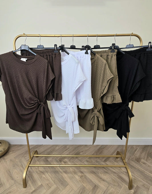 Waffle Tie Knot Short Set